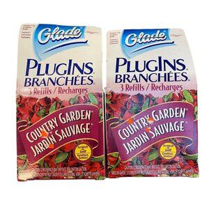Glade Country Garden Plug Ins 2 boxes w/ 3 Refills ea. Vintage 1992 NOS Plug Ins